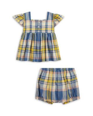 Girls' Plaid Smocked Cotton Top & Bloomer - Baby