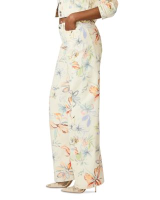 Rori Floral Barrel Leg Jeans in Vintage Ivory