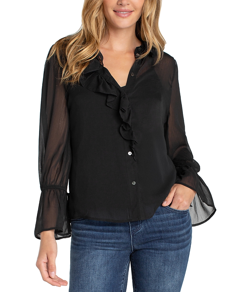 Liverpool Los Angeles Ruffled Front Shirt