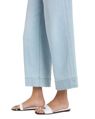 Stride Crop Wide Leg Jeans in Marine Flowers