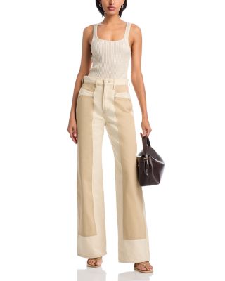Taylor High Rise Wide Leg Jeans in Ecru/Sto