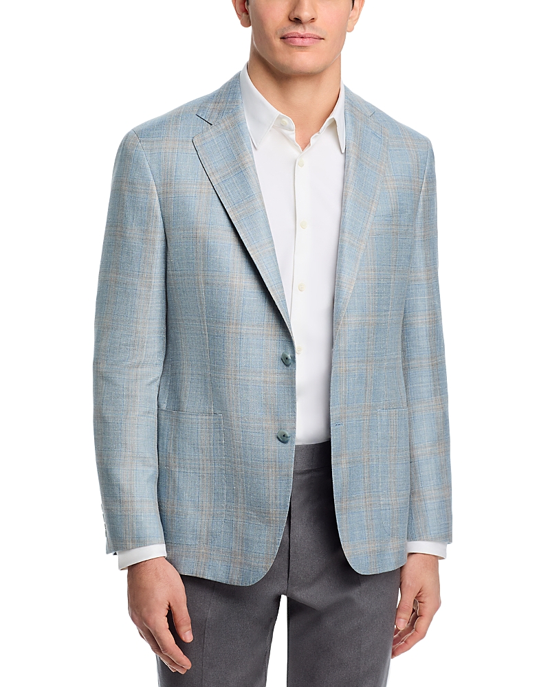 Vince Loro Piana Fabric Wool, Silk & Linen Plaid Slim Fit Sport Coat