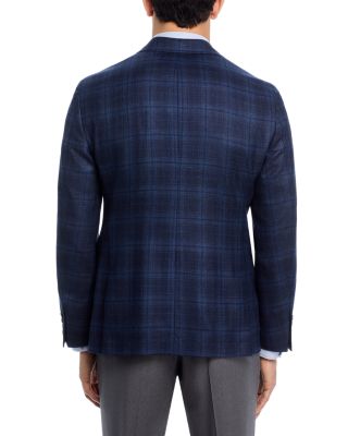 Silk & Wool Plaid Unstructured Slim Fit Sport Coat