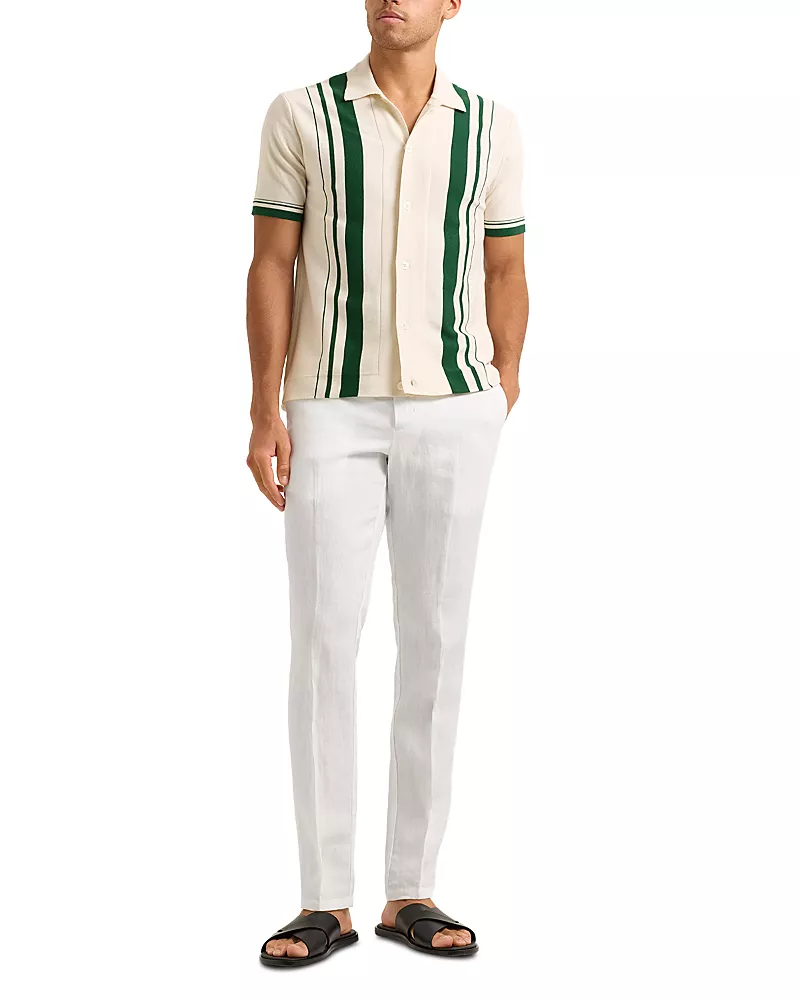 Orlebar Brown Tiernan Border Striped Cotton Shirt