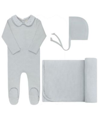 Unisex Ribbed Embroidered Collar Collection Take Me Home Set - Baby