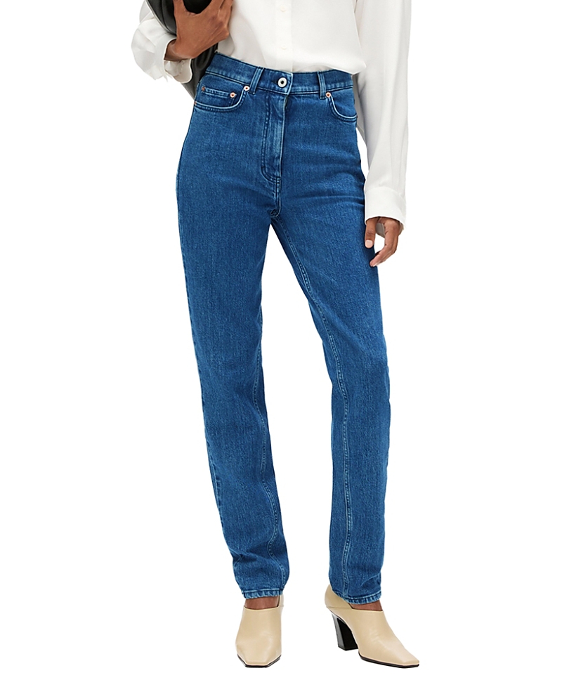 Another Tomorrow Slim Denim in Medium Blue Wash