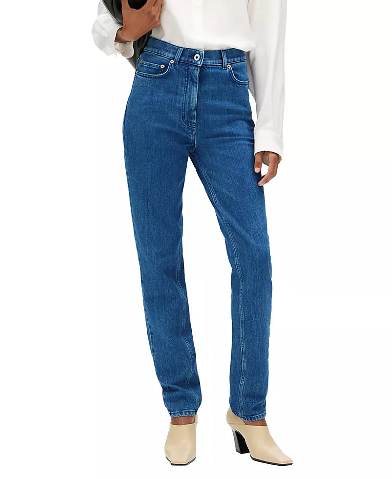 Another Tomorrow Slim Denim in Medium Blue Wash