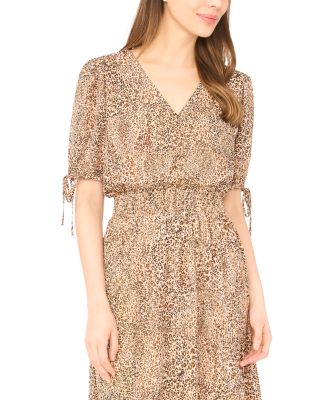 Tie Sleeve Smocked Midi Dress