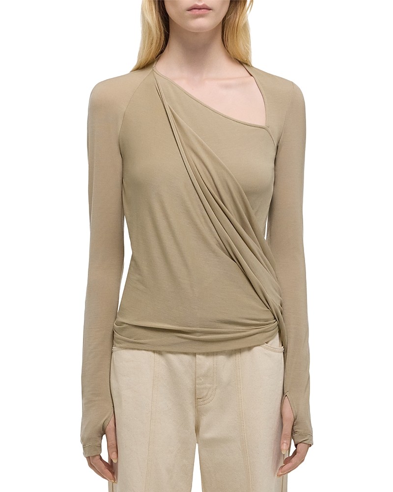Helmut Lang Twist Draped Long Sleeve Top