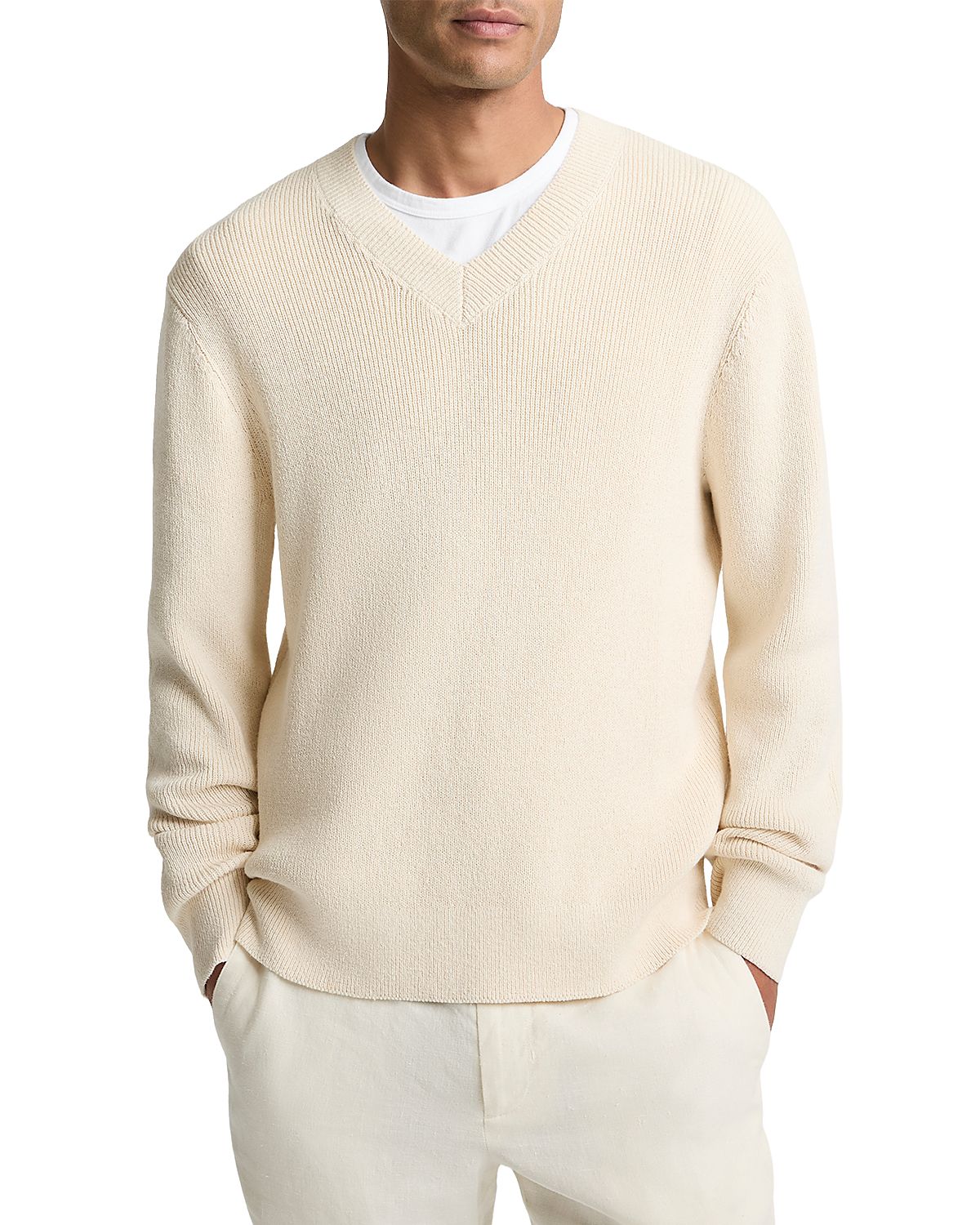 Vince Spring Rib V-Neck Sweater