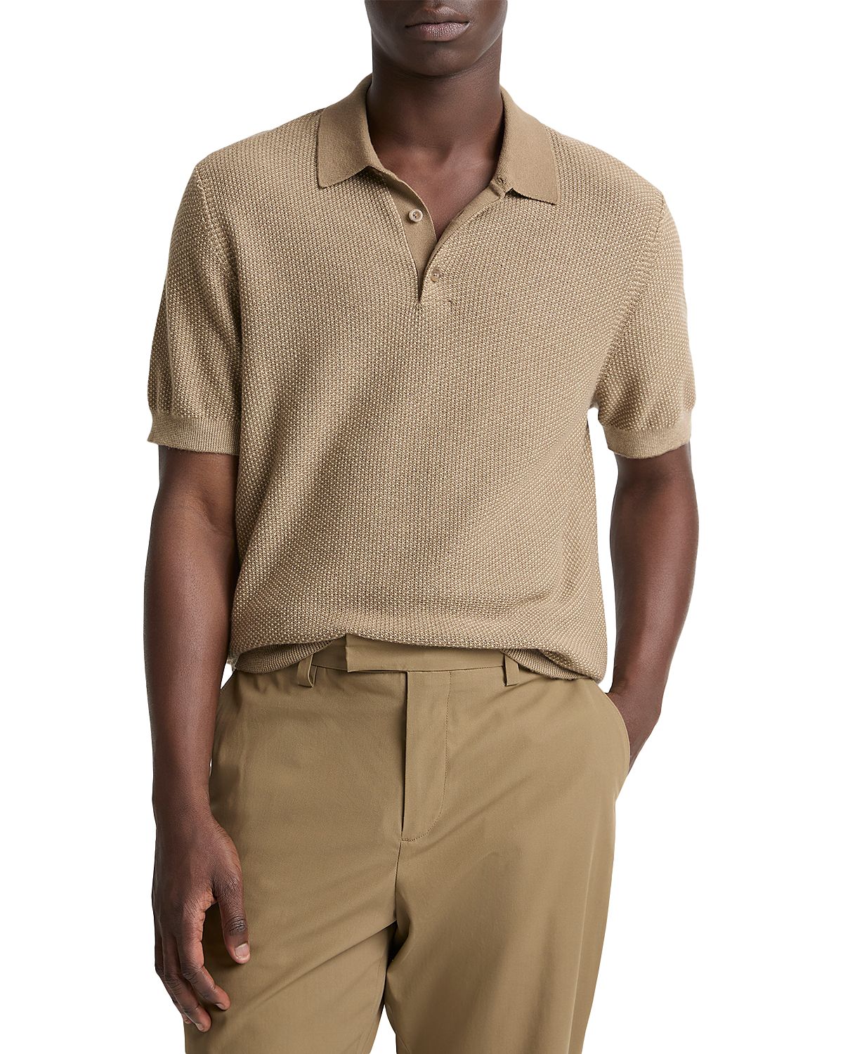 Vince Geo Jacquard Short Sleeve Polo Shirt