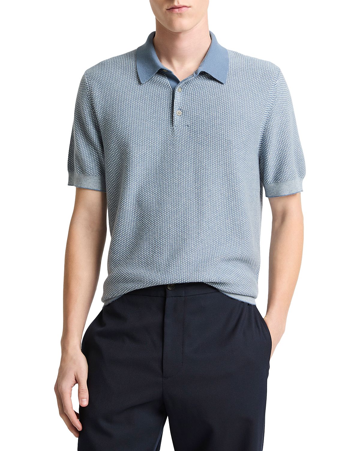 Vince Geo Jacquard Short Sleeve Polo Shirt
