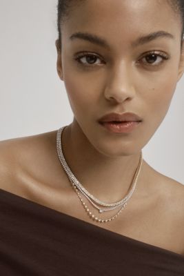 Diamond Solitaire Tennis Necklace in 14K White Gold, 2.30 tcw 