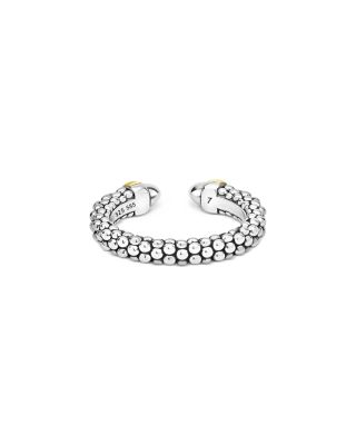 14K Yellow Gold Sterling Silver Signature Caviar Mini Versa Stacking Ring