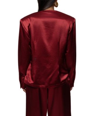  Statement Draped Satin Top