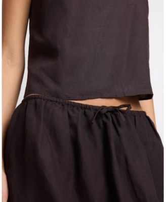 Air Linen Bubble Mini Skirt