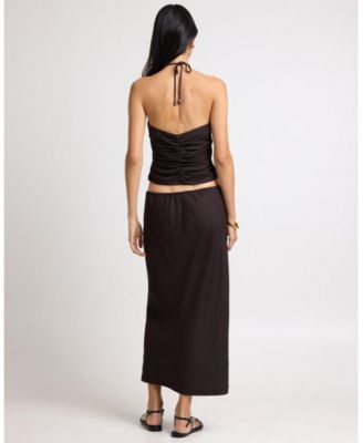 Air Linen Midi Skirt