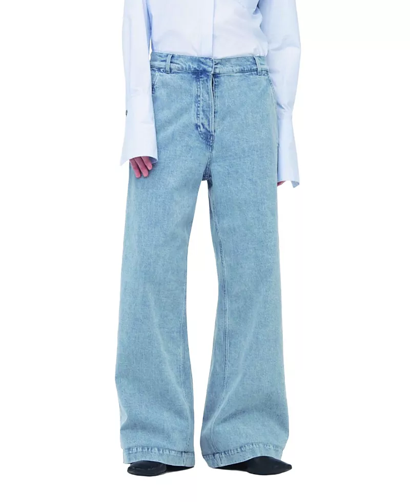 Another Tomorrow Carpenter Denim Pant in Light Blue Wash