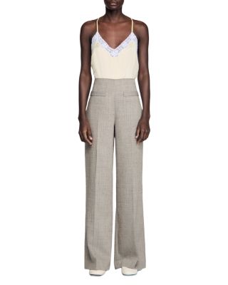Leyo Wide Leg Checkered Pants 