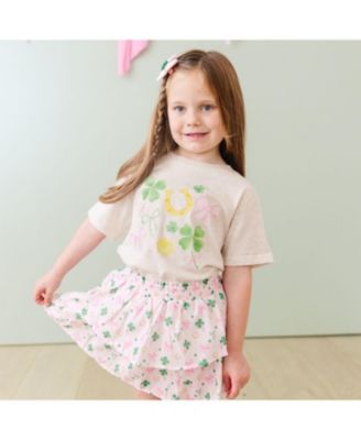 Girls' Ditsy Shamrock St. Patrick's Day Skort - Baby, Little Kid, Big Kid