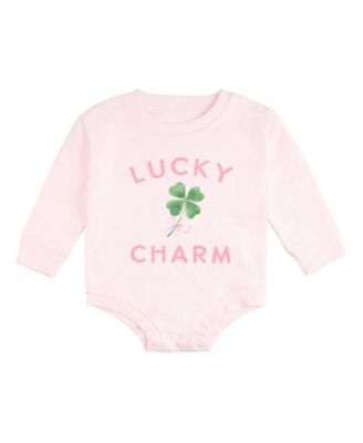 Girls' Lucky Charm St. Patrick's Day Long Sleeve Romper - Baby