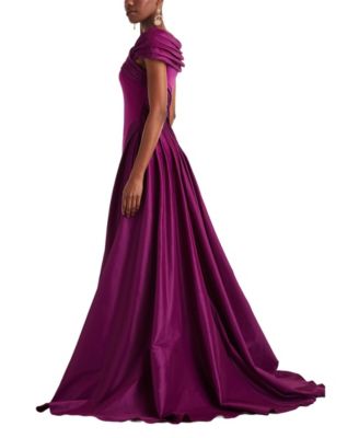  Blanka Draped Contrast Taffeta Ball Gown