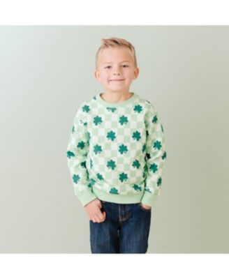 Boys' Shamrock Checkered St. Patrick's Day Sweatshirt - Baby, Little Kid