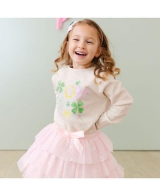 Girls' Sweet Shamrock St. Patrick's Day Sweatshirt - Big Kid