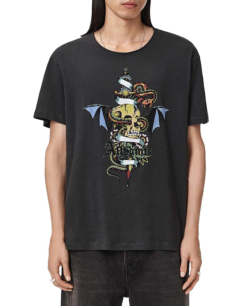 Allsaints Sabre Skull Crewneck Graphic T-Shirt