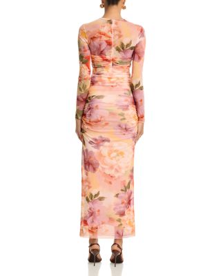 Mesh Long Sleeve Midi Dress - Exclusive 