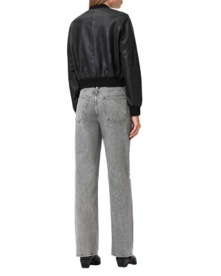 Brooklyn High Rise Straight Leg Jeans in Destroy Grey
