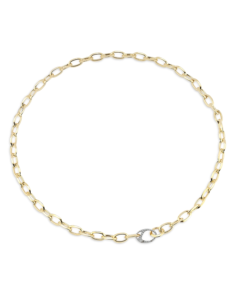 Walters Faith 18K Yellow Gold Diamond Garnett Small Oval Link Necklace, 20