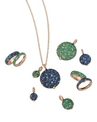 18K Yellow Gold Green Emerald OC X WF Pebble Charm