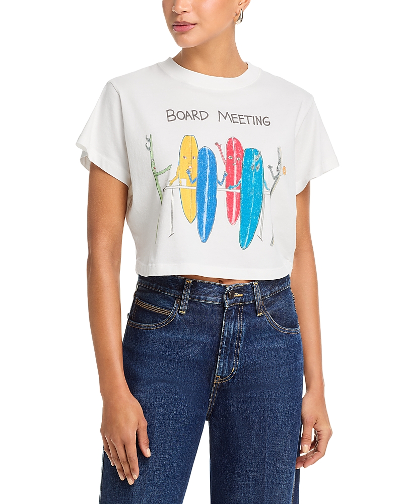 Unfortunate Portrait California Republic Crop Boyfriend Tee In White