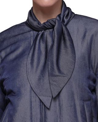 Scarf Tie Bomber Jacket