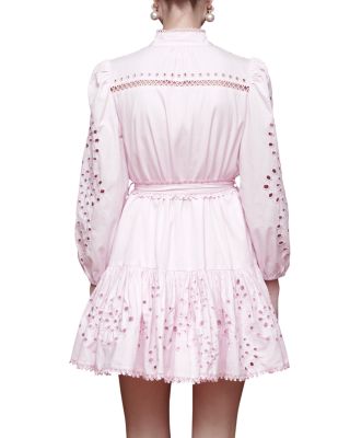 Cotton Broderie Anglaise Belted Shirt Dress