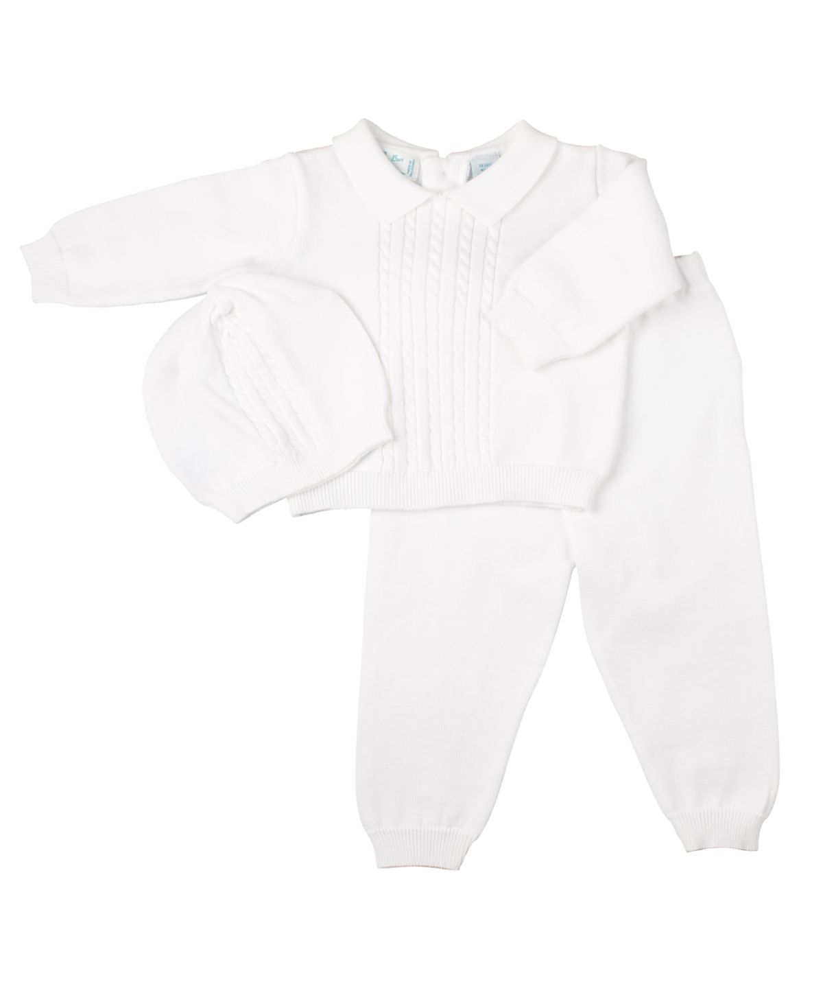 Feltman Brothers Boys' Cable Knit Two Piece with Hat - Baby