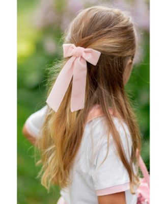 Girls' Velvet Long-Tailed Bow Barrette