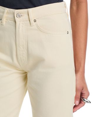 High Rise Baggy Wide Leg Jeans in Ecru