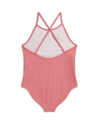 Girls' Mini-Cable Jacquard One-Piece Swimsuit - Little Kid