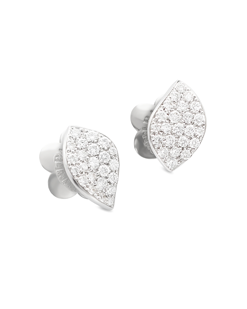 Pasquale Bruni 18K White Gold Petit Garden Diamond Pave Petal Stud Earrings, 0.40 tcw