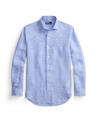 Classic Fit Plaid Linen Shirt