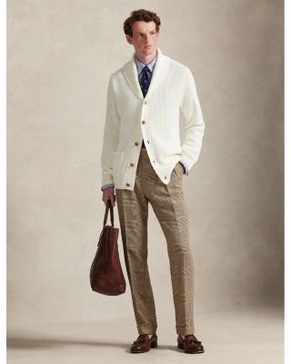 Cotton Shawl-Collar Cardigan