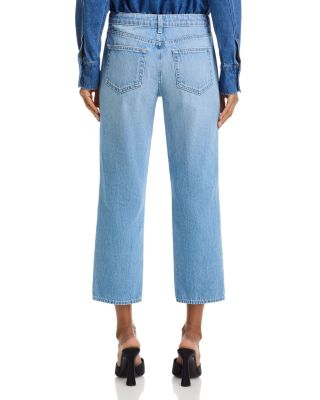 Thalina Mid Rise Slouch Stovepipe Jeans in Bellflower