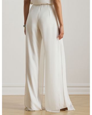 Chiffon Trim Georgette Wide Leg Pant