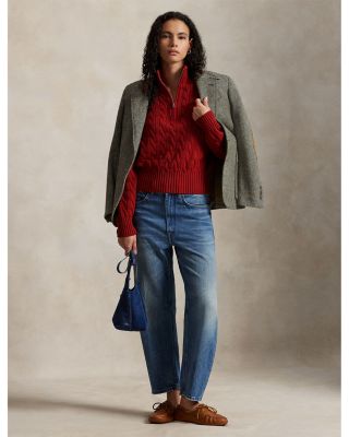 Quarter Zip Cable Knit Sweater