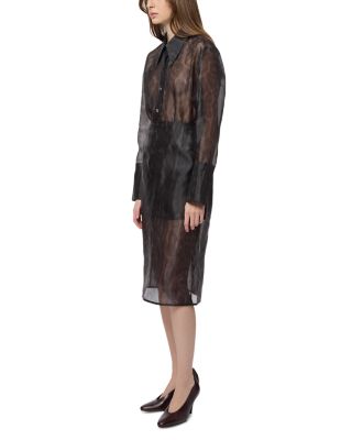 Tyra Organza Leopard Midi Skirt