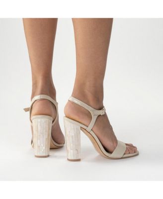  Women's Martina Ankle Strap Pearl Heel Sandal