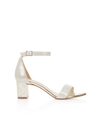  Women's Martene Midi Ankle Strap Pearl Heel Sandal