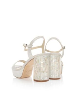  Women's GiGi Ivory Ankle Strap Pearl Heel Sandal